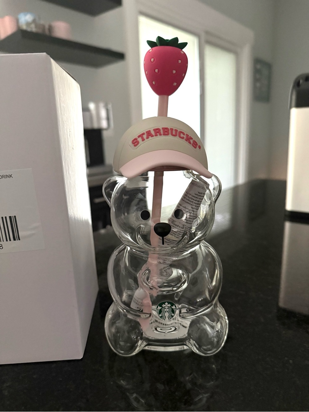 Starbucks Pink Bearista Glass Cup - Picture 3 of 8